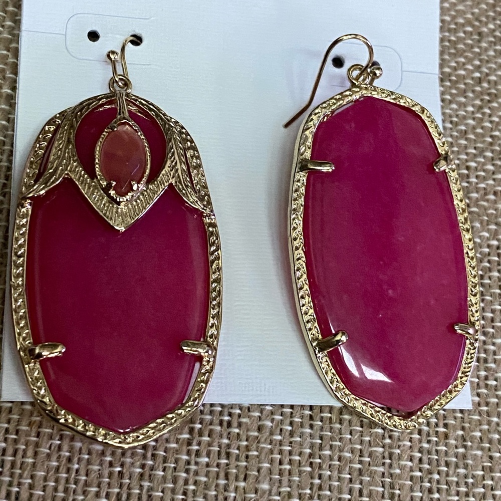 Kendra Scott Darby Raspberry Fuchsia Jade Gold